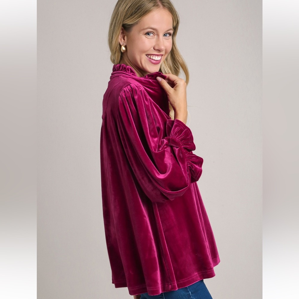 💫Velvet High Ruffle Top💫 - Picture 8 of 14